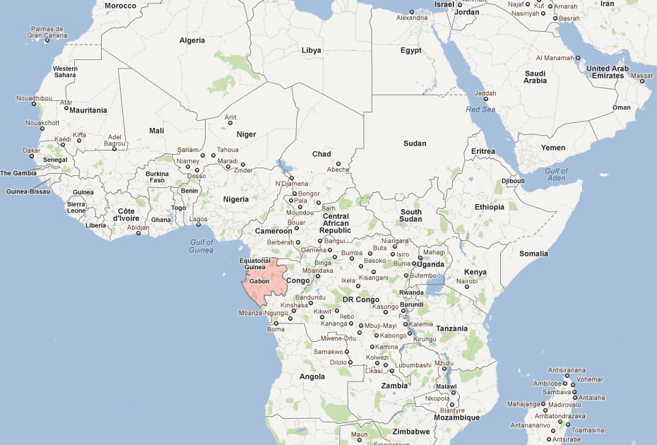 carte du gabon afrique